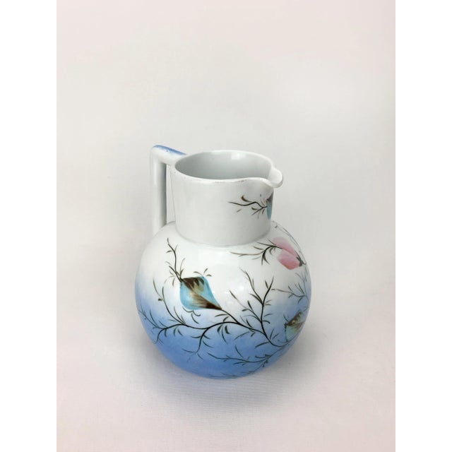 20th Century Traditional Blue & White Floral Pitcher For Sale - Image 4 of 6