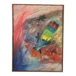 Vintage 1967 Mid Century Oil Painting Signed Gs