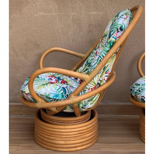 Italian Mid-Century Modern Bamboo Set of Lounge Patio with Settee and Rocking For Sale - Image 10 of 18