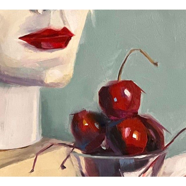 'Pasqueline aux Cerise'. Original oil painting on canvas by Manhattan based artist Stewart Lucas. Rendered 'alla-prima'...