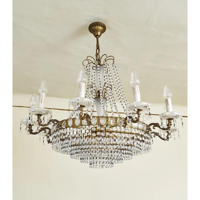 2000 - 2009 Crystal Chandelier with 14 Bulbs For Sale - Image 5 of 11