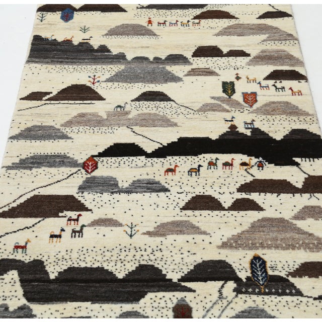 Traditional Pasargad Persian Gabbeh Rug For Sale - Image 3 of 4