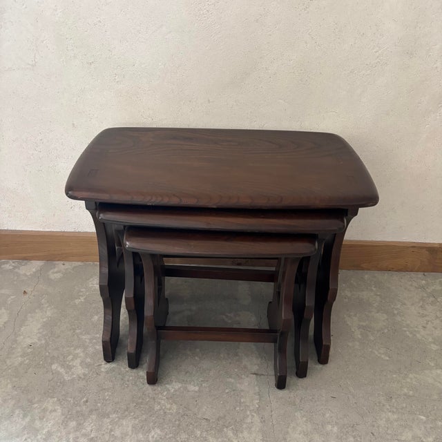 Nesting Tables in Elm from Ercol, Set of 3 For Sale - Image 5 of 7