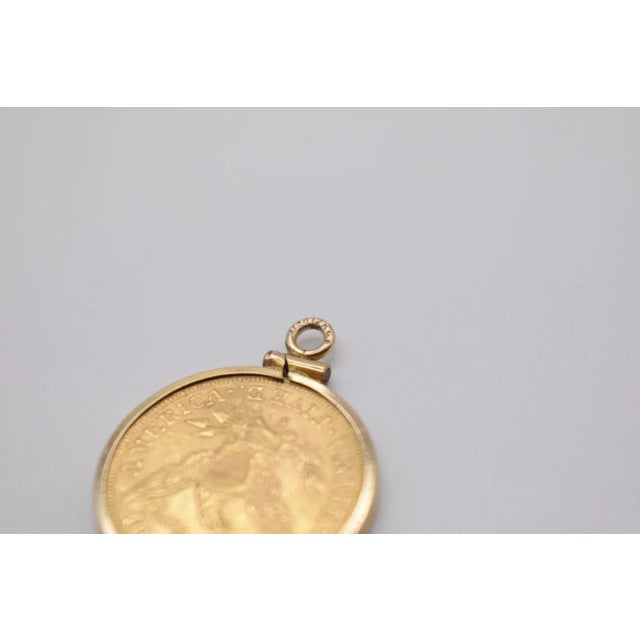 Minimalism 18k Gold 1901 Liberty Five Dollar Coin Pendant For Sale - Image 3 of 9