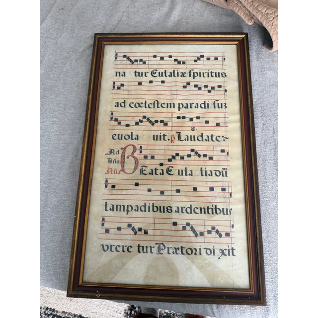 Animal Skin Antique Gregorian Chant Music Page For Sale - Image 7 of 11