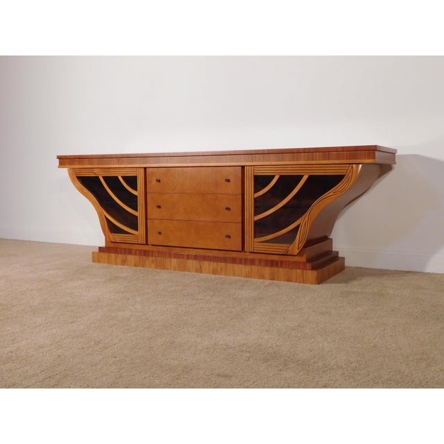 Italian Carpanelli Furniture Art Deco Nouveau Cherry Inlaid Sideboard For Sale - Image 11 of 18