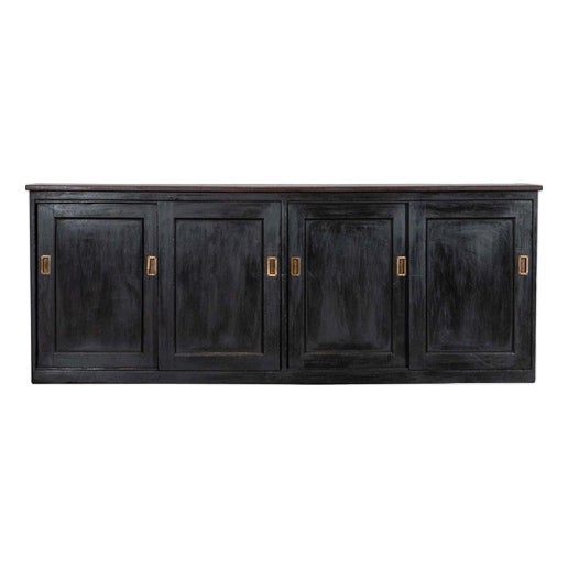 Large 19th Century English Ebonised Mahogany Dresser Base, 1890s For Sale
