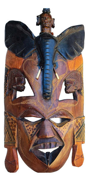Vintage Masai Mask Wooden Sculpture, 1980s