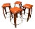 Set of Four Wine Barrel Stools With Leather Seats, C. 1990s For Sale