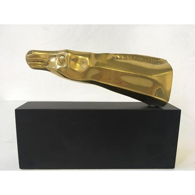 Gold Roberto Nanut, Postmodern Abstract Sculpture of Horse Head, 1981, Bronze For Sale - Image 8 of 15