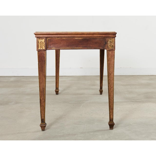 Grand French Neoclassical Marble Top Library or Console Table For Sale - Image 9 of 18