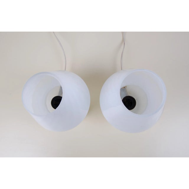 White Vintage Glass Mushroom Milk Lamps, Set of 2 For Sale - Image 8 of 11
