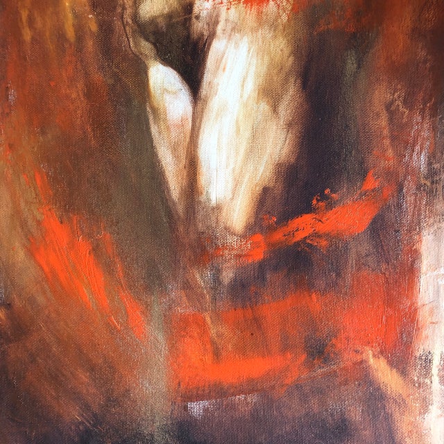 Original Istvan Csizmadia Abstract Female Nude Painting (Listed Hungarian Artist) For Sale - Image 4 of 8