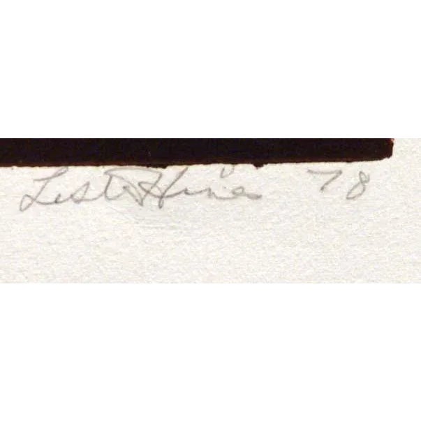 Contemporary Lester Hines Princess in Braids 1978 Hand Signed Linocut Print Unframed For Sale - Image 3 of 4