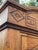 1950s Antique Tramp Art Style Solid Wood Armoire With Mirror | Hand-Carved Wardrobe Cabinet For Sale - Image 5 of 11