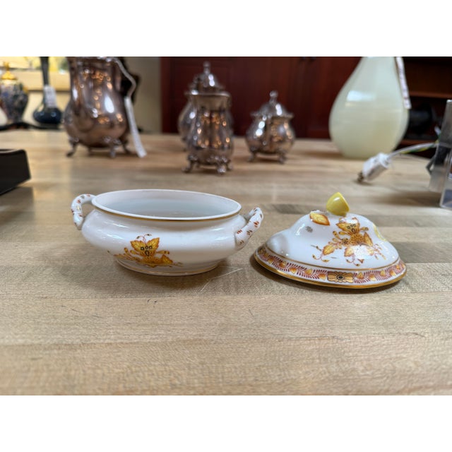 Mid 20th Century Herend Porcelain Chinese Bouquet Covered Dish With Lemon Finial For Sale - Image 9 of 12