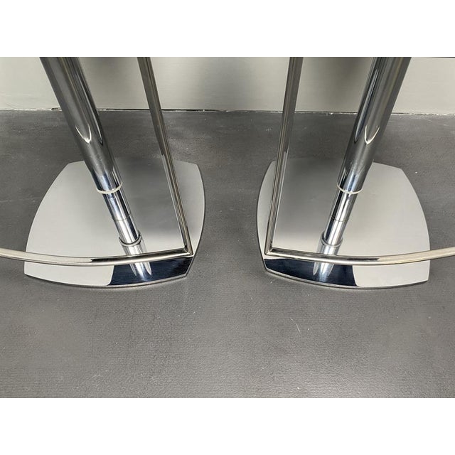 Set of German Nobile Bar Stools in Leather with Chrome Frame by Draenert, 1990s For Sale - Image 6 of 8