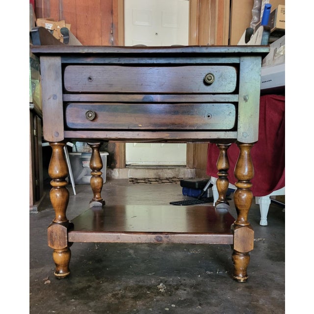 1980s Vintage Bennington Pine 2 Drawer Nightstand Chairish