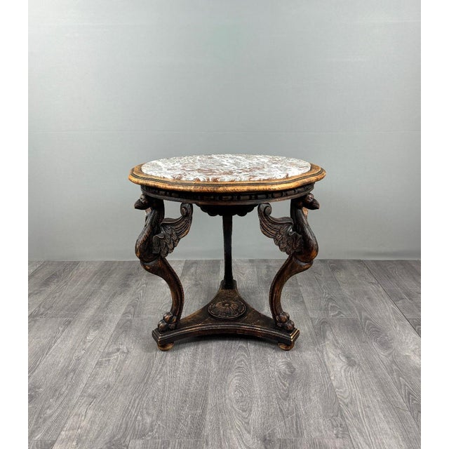 19th Century Carved Wooden Gueridon Table with Marble Top For Sale - Image 10 of 10