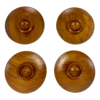 Mid-Century Modern Scandinavian Teak Egg Cup by Karl Holmberg for Akta Teak, 1960s, Set of 4 For Sale