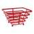 Vintage Red Atomic Wire Basket | Geometric Mid-Century Modern Storage | Taiwan For Sale