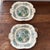 Antique 1800s English Wedgwood Cyclamen Square Serving Plates - Set of 2