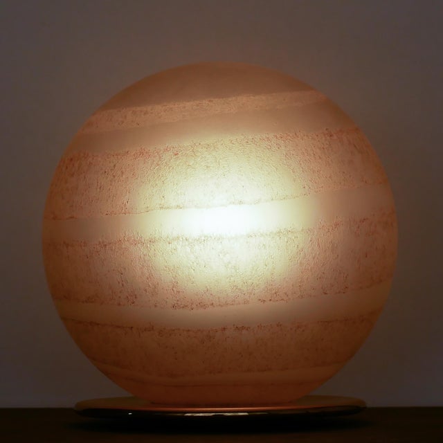 Large Violet Satin and Corroso Swirl Murano Glass Table Lamp from VeArt, 1980s For Sale - Image 14 of 17