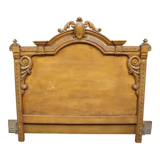Oak Victorian Headboard For Sale