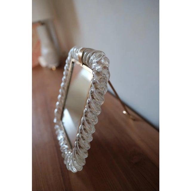 Table Mirror in Brass & Murano Glass by Barovier & Toso, Italy, 1940s For Sale - Image 6 of 10