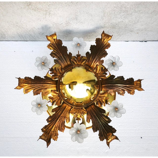 Hollywood Regency Florentine Wall Lamp attributed to Banca Firenze, Italy, 1960s For Sale - Image 9 of 18