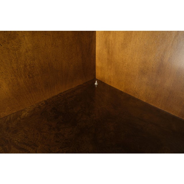 Set of 3 Burl Wood Lighted Cabinets Wall Units Mid Century Modern MINT For Sale - Image 17 of 17
