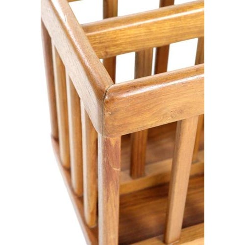 Vintage Wooden Magazine Holder For Sale - Image 11 of 13