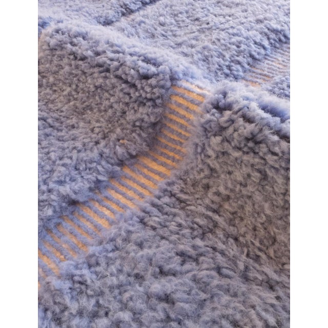 Textile Blue Contemporary Moroccan Rug - 11.5 X 7.9 Ft For Sale - Image 7 of 8