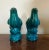 Antique 19th Century Chinese Export Monochrome Porcelain Quail or Bird Figures in Turquoise Peacock Blue Glaze - a Pair For Sale - Image 9 of 12
