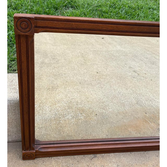 Glass Vintage Carved Wooden Frame Wall Mirror For Sale - Image 7 of 11