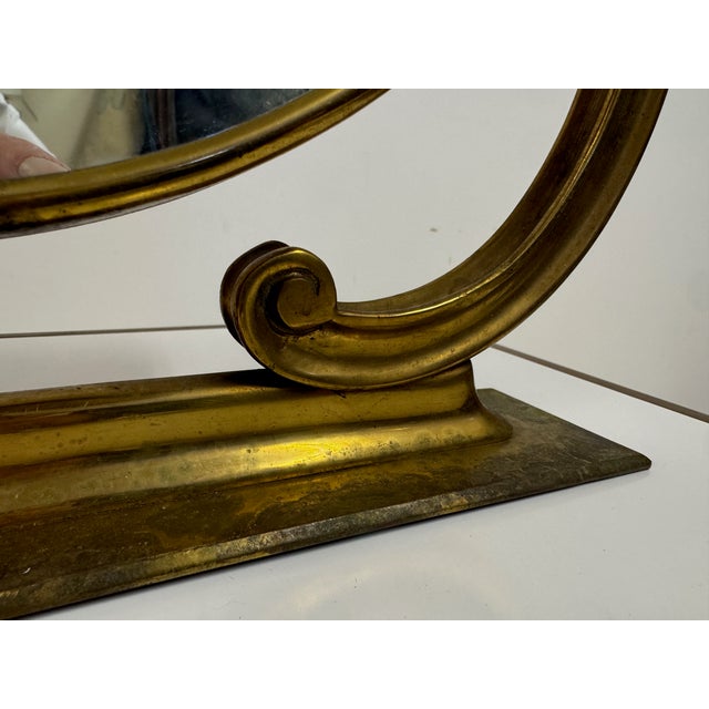 Mid-Century Italian Brass Vanity or Dressing Table Mirror, 1950s For Sale - Image 4 of 15