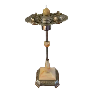Art Deco Chrome Lighted Smoker's Stand