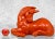 Vintage Hollywood Regency Large Orange Plaster Unicorn Sculpture, c.1982 - Pairs Nicely with Many Eclectic Interior Styles...