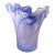 Vintage MCM Vietri Onda Short Ruffled Mouthblown Glass Vase From Italy For Sale