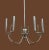 Silver plated 5 double arm 10 light chandelier. All metal parts including the candle holders. Slim European design with...