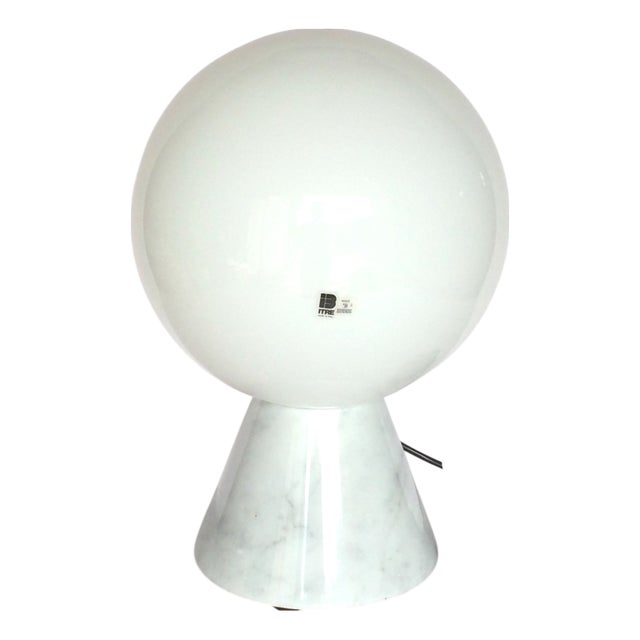 Polluce Bedside Lamp in Murano Glass and Carrara Marble by Guido Rosati for Itre, 1980s For Sale