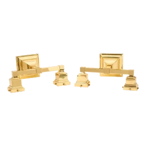 Pair of Vintage Polished Brass Two Arm Wall Sconces by Brass Light Gallery