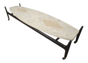 Harvey Probber Travertine and Terrazzo-Top Table