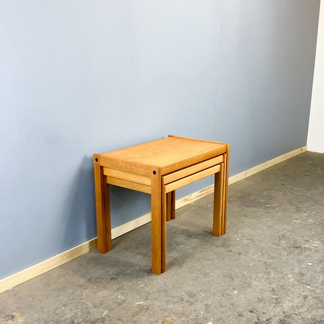 Mid-Century Modern Mid-Century Oak Nesting Tables by Christian Jensen, 1960s, Set of 3 For Sale - Image 3 of 12