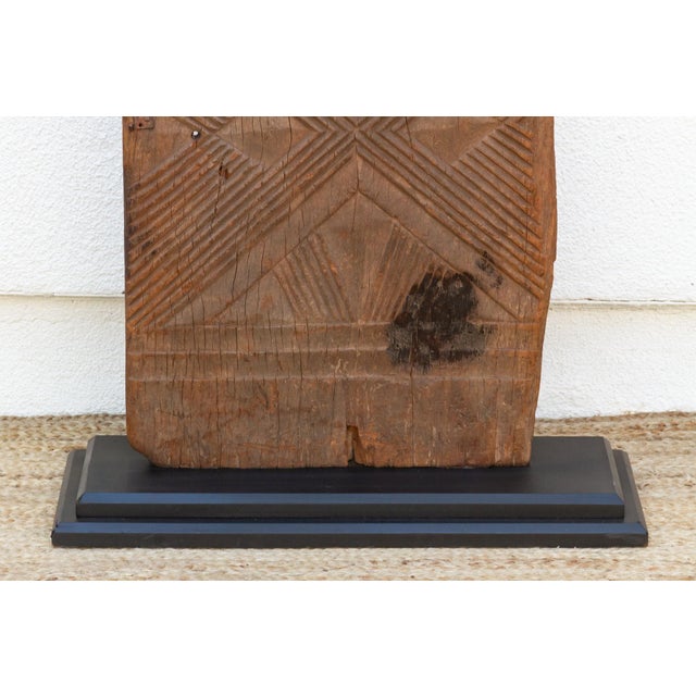 African 1920's Bwa Gurunsi Geometric Carved Door For Sale - Image 3 of 8
