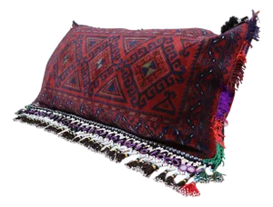 Vintage Afghan Nomad Rug Seat Cushion Cover, 1970s