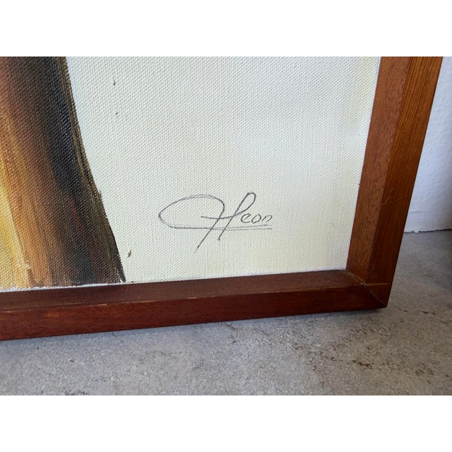 1970’s Vintage Heon Tropical Botanical and Bird Oil on Canvas Paintings – Set of 4 Panels For Sale - Image 10 of 12