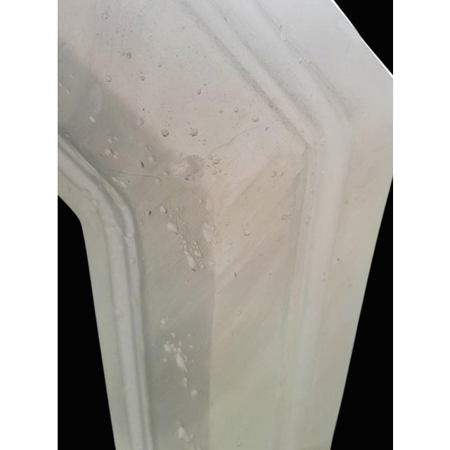 Vintage Huge Plaster Stone Like Octagonal Post Modern Organic Wall Mirror For Sale - Image 11 of 13