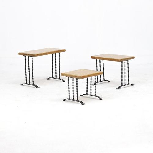 1960s Mid-Century Brutalist Mimiset Nesting Tables, Set of 3 For Sale - Image 5 of 11