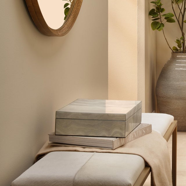 Elevation Decorative Box, Pale Blue Lacquer For Sale In Los Angeles - Image 6 of 7